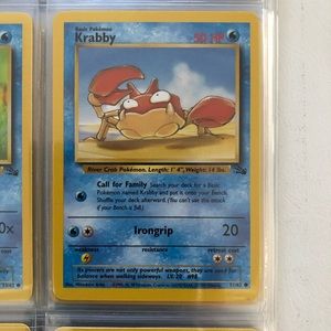 1990’s rare vintage Krabby Pokémon card 51/62